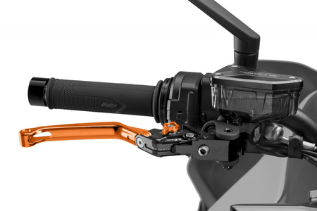 Regulowana dźwignia hamulca PUIG 4.0 EVO (z zawiasem, wymaga adaptera) Pomarańczowy (T) 4110TT