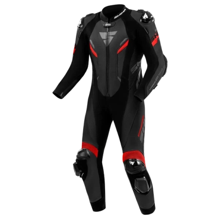 KOMBINEZON JEDNOCZĘŚCIOWY SKÓRZANY HYPER-RS BLACK RED SHIMA