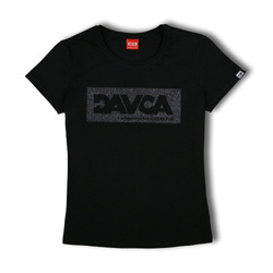 DAVCA T-shirt damski black glitter logo
