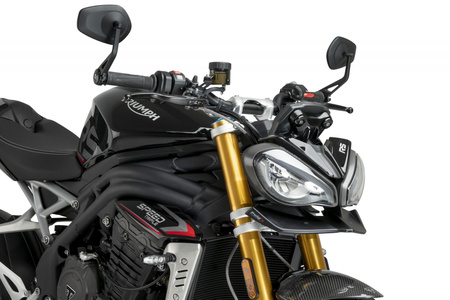 Przednie spoilery dociskowe PUIG do Triumph Speed Triple 765 R / RS / 1200 RS Czarny mat (J) 21594J