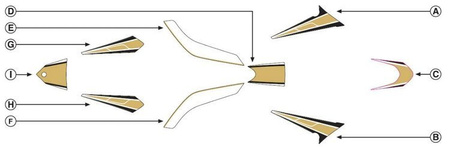 ZESTAW NAKLEJEK PUIG DO T-MAX 530 15-16 ZŁOTE 8161