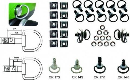 ŚRUBKI SZYBKIEGO MONTAŻU KEITI QUICK RELEASE FASTENER SILVER 17MM (10SZT)