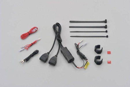 Daytona Źródła zasilania z 2 portami USB na przewodach do montażu na kierownicy motocykla 99503