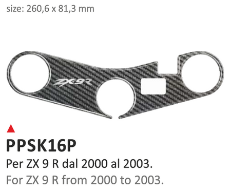 ONEDESIGN Naklejka na półkę kierownicy Kawasaki ZX9R 2000/2003