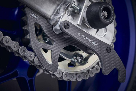 EP Yamaha YZF-R1 Carbon Fibre Toe Guard - GP Style Paddock Stand Plates 2015 - 2019 (PRN012608-012610-06) - EVOTECH PERFORMANCE