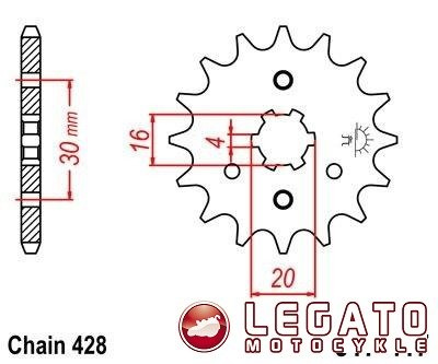 ZĘBATKA NAPĘDOWA JT PRZÓD (428)