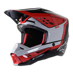 KASK ALPINESTARS S-M5 BEAM BLACK/GREY RED GLOSSY