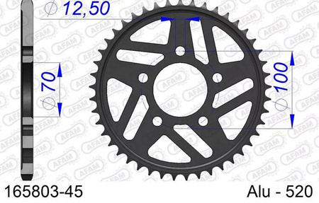 165803-45 AFAM ZĘBATKA TYLNA ALUMINIOWA