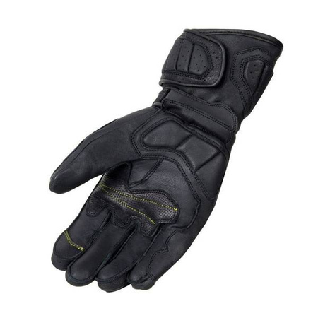 RĘKAWICE SKÓRZANE OZONE RS600 BLACK/FLUO YELLOW