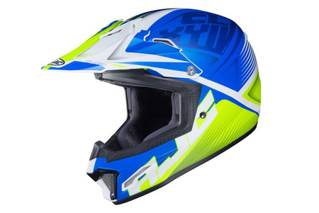 Kask Motocyklowy HJC Junior CL-XY II Ellusion White/Blue/Flo Yellow