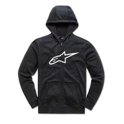 BLUZA Z KAPTUREM NA ZAMEK ALPINESTARS AGELESS II BLACK/WHITE