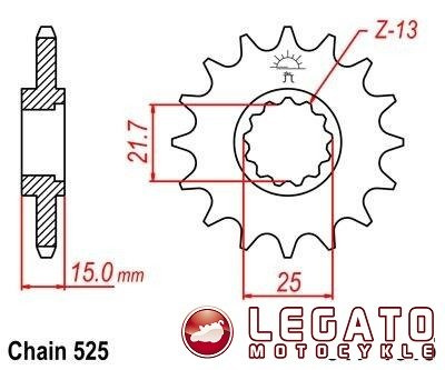 ZĘBATKA NAPĘDOWA JT PRZÓD (525)
