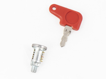 Lock-cylinder with thread for Hepco&Becker Journey universal topcases 30/40/50 with red lock button and Orbit Topcase 54