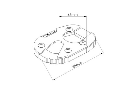 Poszerzenie stopki bocznej PUIG do Yamaha MT-09 13-20 Czarny (N) 20182N