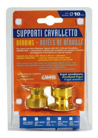 90341 Zestaw rolek do stojaków motocyklowych - 10 mm złoty