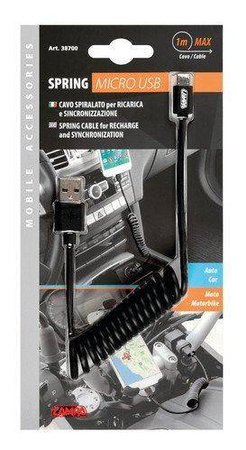 38700 Kabel sprężynowy Usb> Micro Usb - 100 cm - czarny 