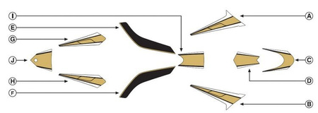 ZESTAW NAKLEJEK PUIG DO T-MAX 530 12-14 ZŁOTE 8419