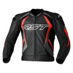 KURTKA SKÓRZANA RST TRACTECH EVO 4 CE BLACK/GREY/FLO RED