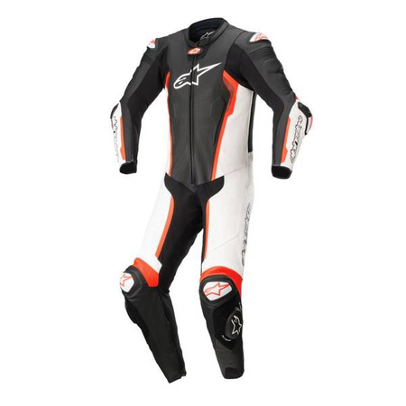 KOMBINEZON SKÓRZANY 1CZ. ALPINESTARS MISSILE V2 BLACK/WHITE/FLUO RED