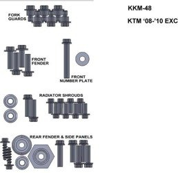 ZESTAW ŚRUB KEITI DO KTM 08-10 EXC