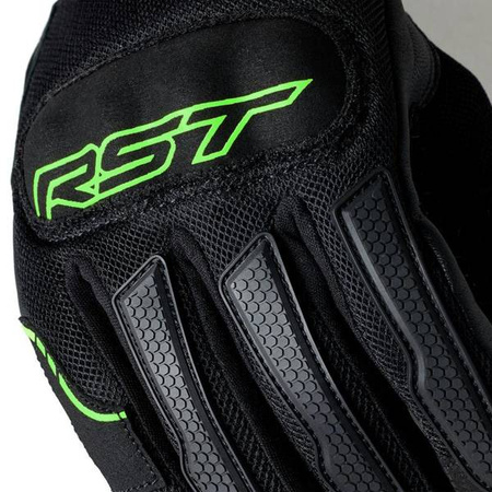 RĘKAWICE SKÓRZANE RST S1 MESH CE BLACK/GREY/NEON GREEN S (3182)