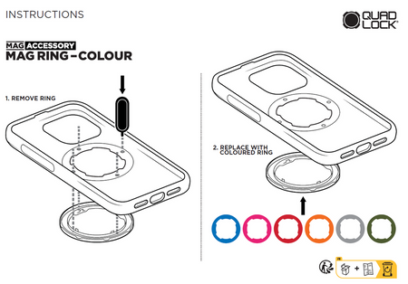 Żółty pierścień Quad Lock® MAG