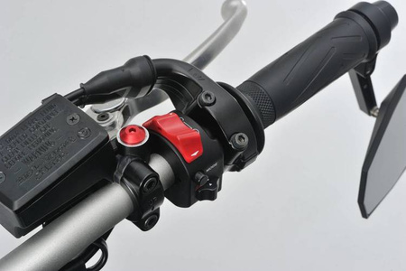 Śruba zaślepka do otworu lusterka  M10-P1.25/lewa czerwony