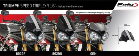 Owiewka PUIG do Triumph Speed Triple / R 765 / 1050 2016-2021