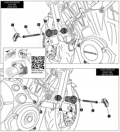 Crash pady PUIG do Honda CB650F 17-18 / CB650R 19-25 / NSC 24-25
