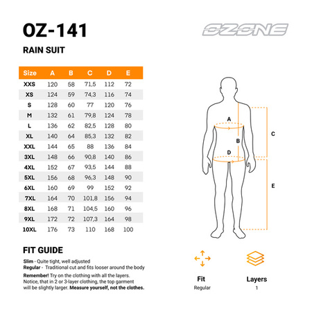 KOMBINEZON PRZECIWDESZCZOWY OZONE OZ-141 BLACK/FLUO YELLOW