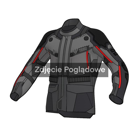 KURTKA MOTOCYKLOWA TEKSTYLNA REBELHORN PATROL 2 BLACK GREY RED