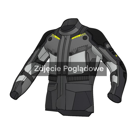 KURTKA MOTOCYKLOWA TEKSTYLNA REBELHORN PATROL 2 BLACK GREY FLUO YELLOW
