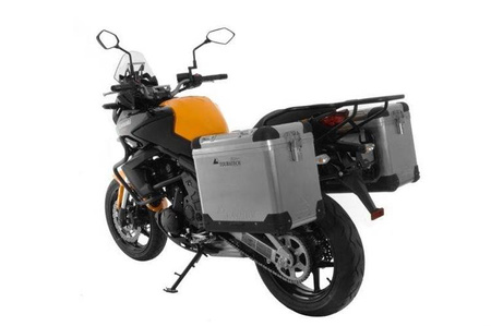 ZEGA Pro aluminium pannier system 45/45 liter with steel rack black for Kawasaki Versys 650 (2010-2014)