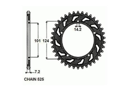 SUNSTAR zębatka tylna 1-4442-41