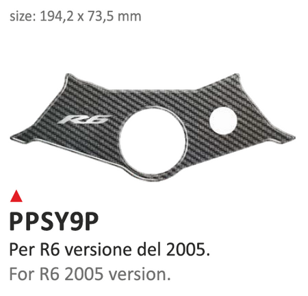 ONEDESIGN Naklejka na półkę kierownicy Yamaha R6 2005