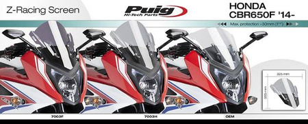 Szyba sportowa PUIG do Honda CBR650F 14-20 Czerwony (R) 7003R