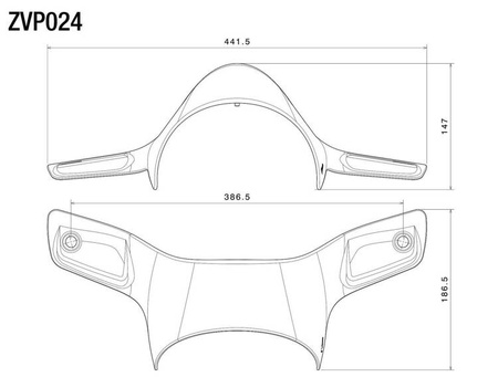 Owiewka reflektora czarny mat