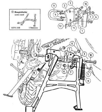 Honda CB 600 F Hornet (2003-2006) Stopka centralna