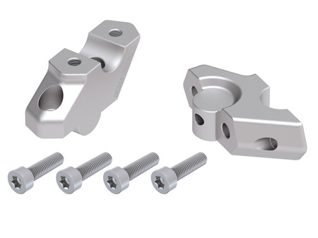 Handlebar riser with offset 30 mm high, 22 mm back, silver for BMW F 800 GS (2024-)