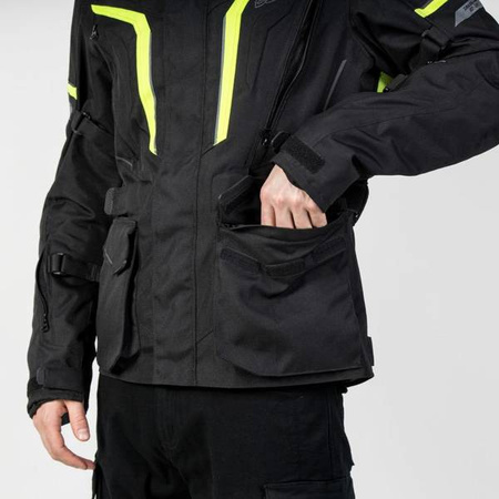 KURTKA TEKSTYLNA OZONE SAHARA BLACK/FLUO YELLOW (PLUS SIZE)