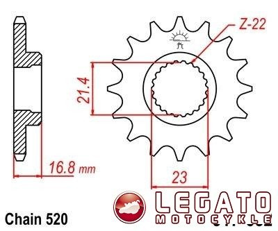 ZĘBATKA NAPĘDOWA JT PRZÓD (520)