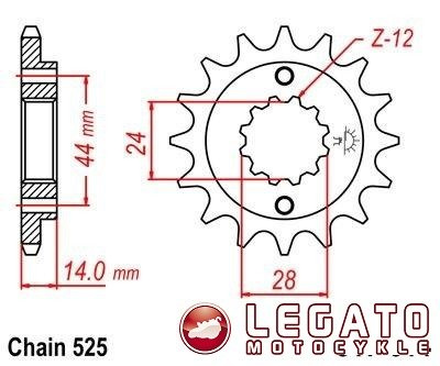ZĘBATKA NAPĘDOWA JT PRZÓD (525)
