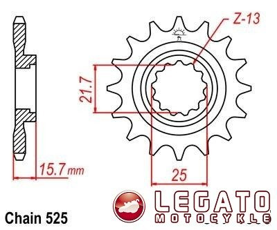 ZĘBATKA NAPĘDOWA JT PRZÓD (525)