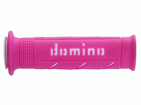 Manetki Domino na kierownicę Różowo-Białe