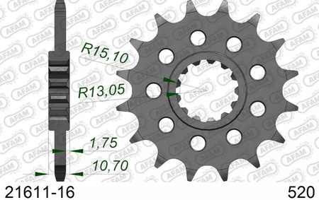 21611-16 AFAM ZĘBATKA PRZEDNIA 
