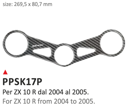 ONEDESIGN Naklejka na półkę kierownicy Kawasaki ZX10R 2004/2005