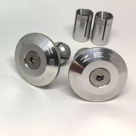 ZETA Końcówka Kierownicy Zaślepka Srebrna 35mm