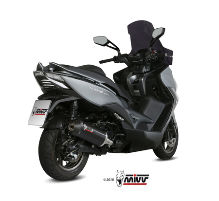 Mivv Tłumik końcowy OVAL BLACK STAINLESS STEEL WITH CARBON CAP KYMCO XCITING 400i 2013-2018