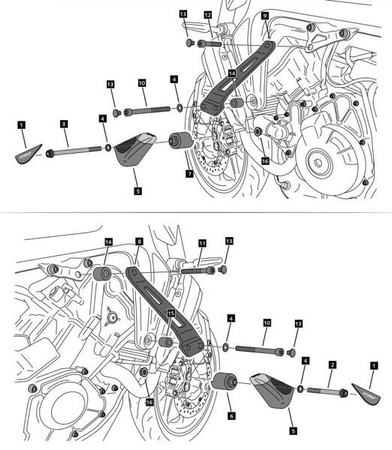 Crash pady PUIG do Yamaha MT-09 21-22 (wersja PRO) Czarny (N) 20670N
