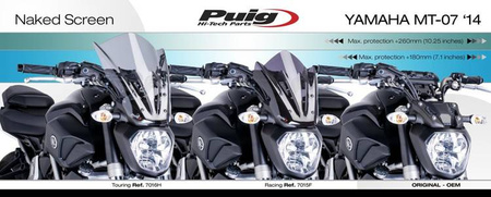 Owiewka PUIG do Yamaha MT-07 14-17 (Touring) Czarny (N) 7016N